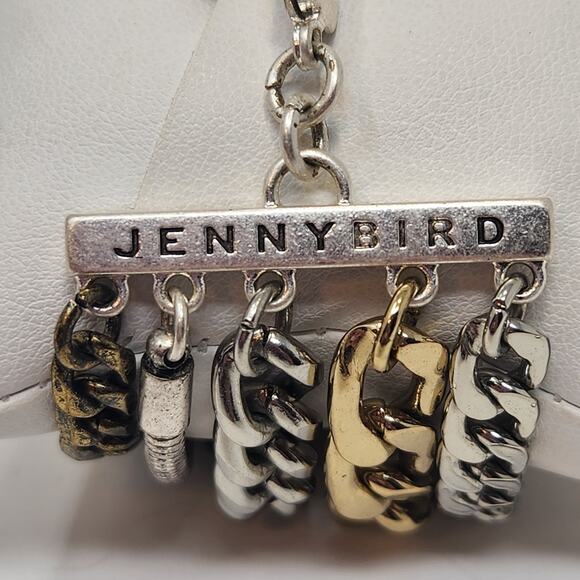 Jenny Bird Austin Cuff Mixed Metal Bracelet Multi Chain Layered Chunky Modern - Picture 4 of 5